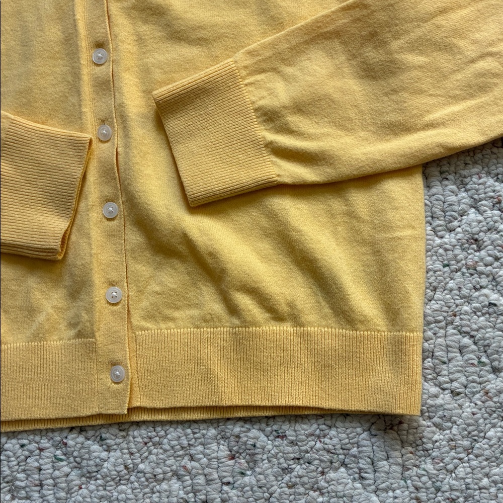 Old Navy Mustard Yellow Crewneck Cardigan Button Up Sweater - Picture 7 of 9
